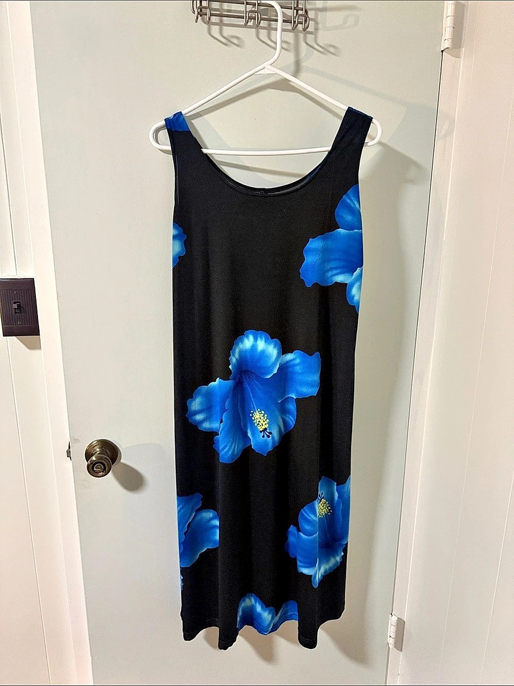 Floral Maxi Dress in Black & Blue